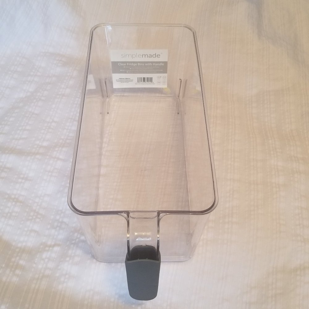 Set of 2 Simplemade Fridge or Freezer Storage Bin with Handle